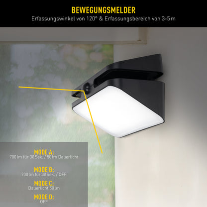 Solar-/Wandleuchte "HÜRTH" L: 21cm inkl. Bewegungsmelder