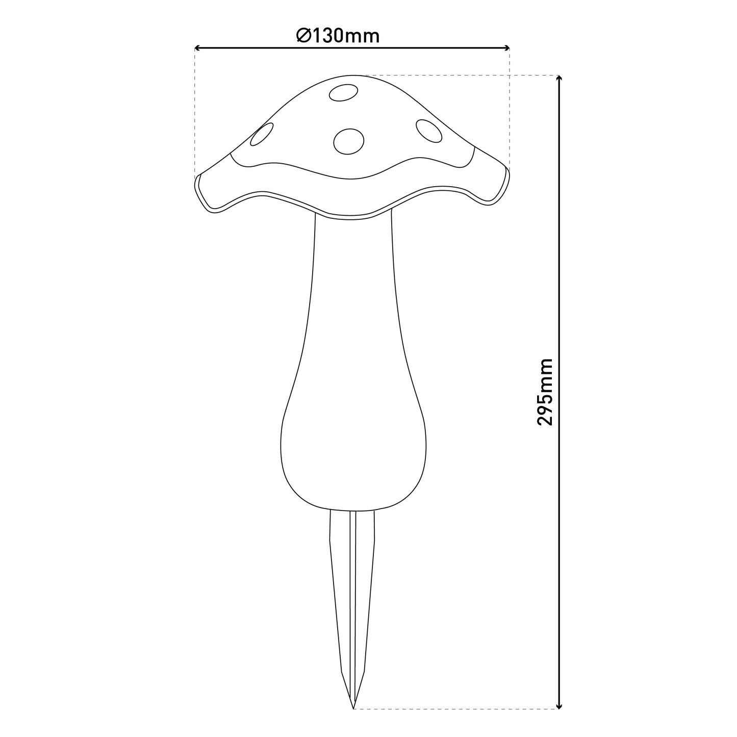 Solar-/Dekoerdspieß "PILZ" H: 29cm gelb