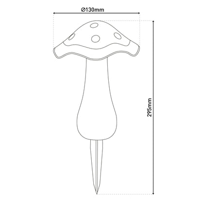 Solar-/Dekoerdspieß "PILZ" H: 29cm gelb