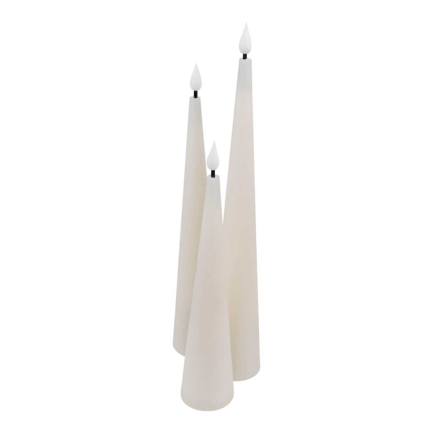 3er-Set LED Kerzen "NANI" grau