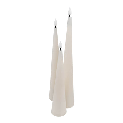3er-Set LED Kerzen "NANI" grau
