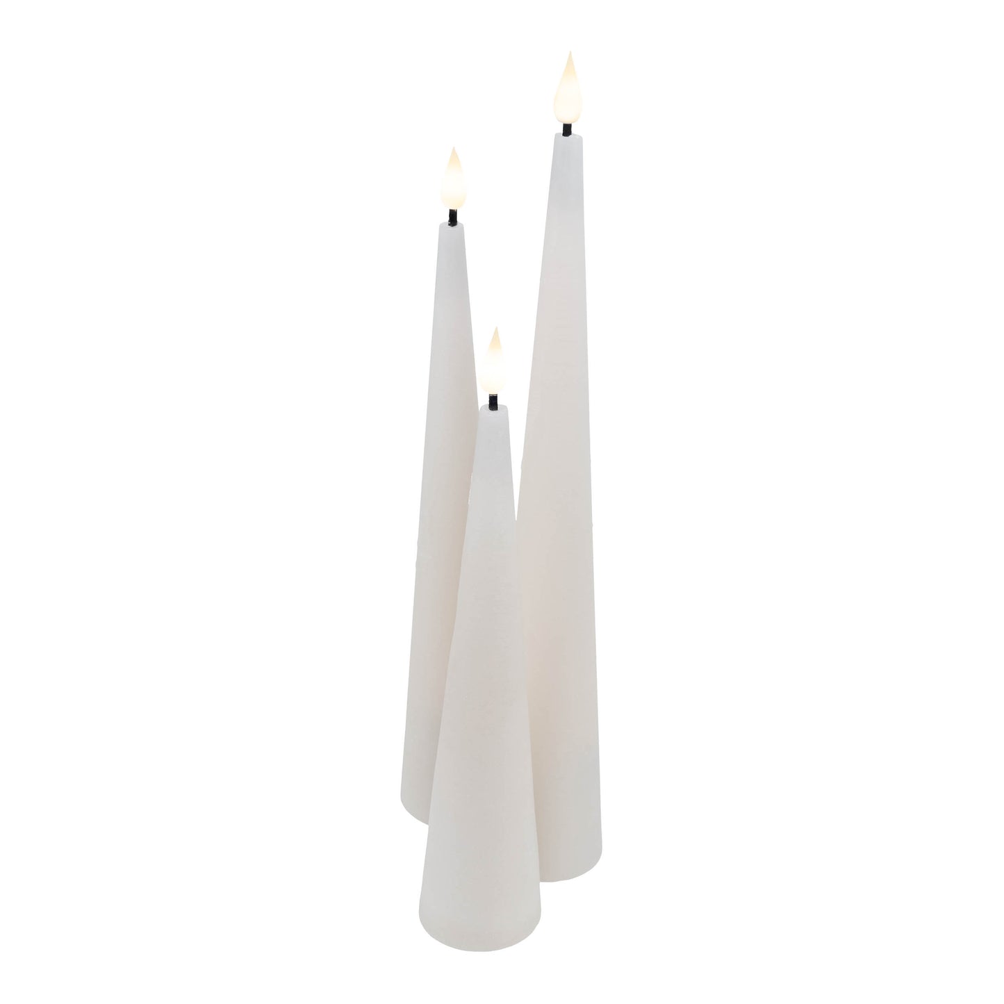 3er-Set LED Kerzen "NANI" grau