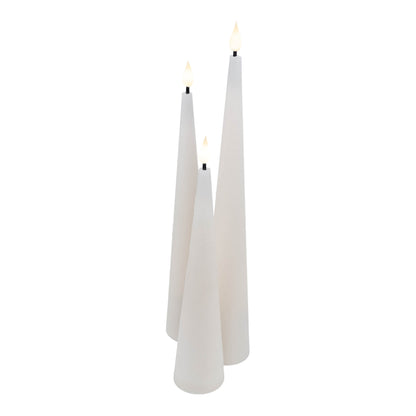 3er-Set LED Kerzen "NANI" grau