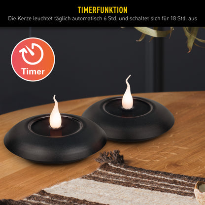 2er-Set LED Kerzen "LELI" Ø: 14,5cm schwarz