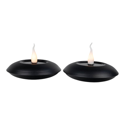 2er-Set LED Kerzen "LELI" Ø: 14,5cm schwarz