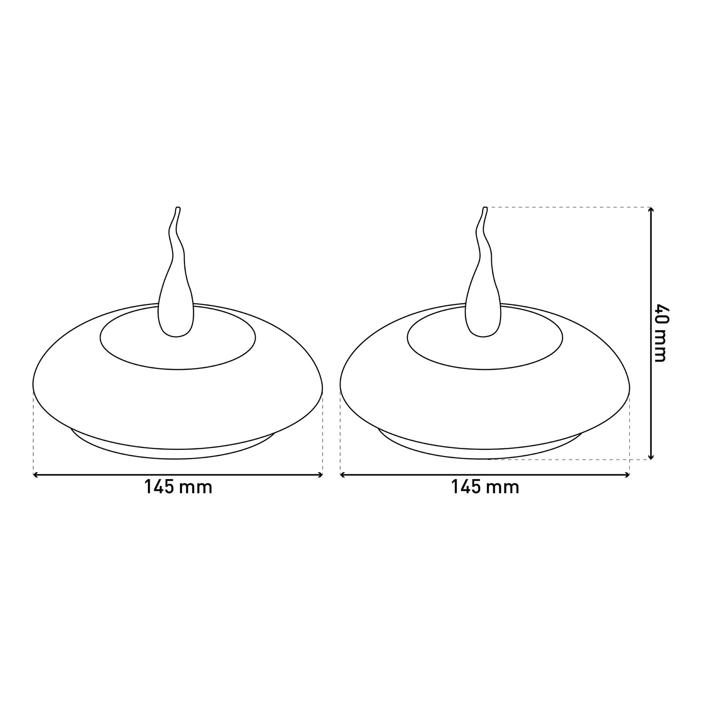 2er-Set LED Kerzen "LELI" Ø: 14,5cm schwarz