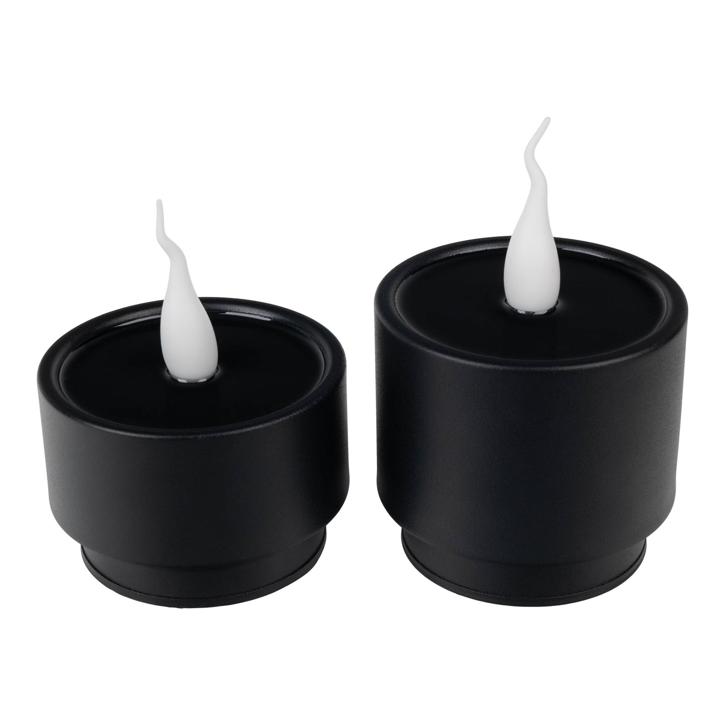 2er-Set LED Kerzen "LONI" Ø: 9cm schwarz