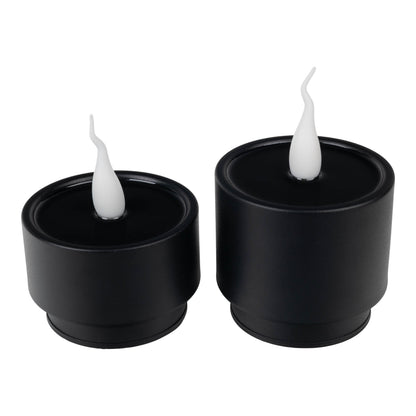 2er-Set LED Kerzen "LONI" Ø: 9cm schwarz