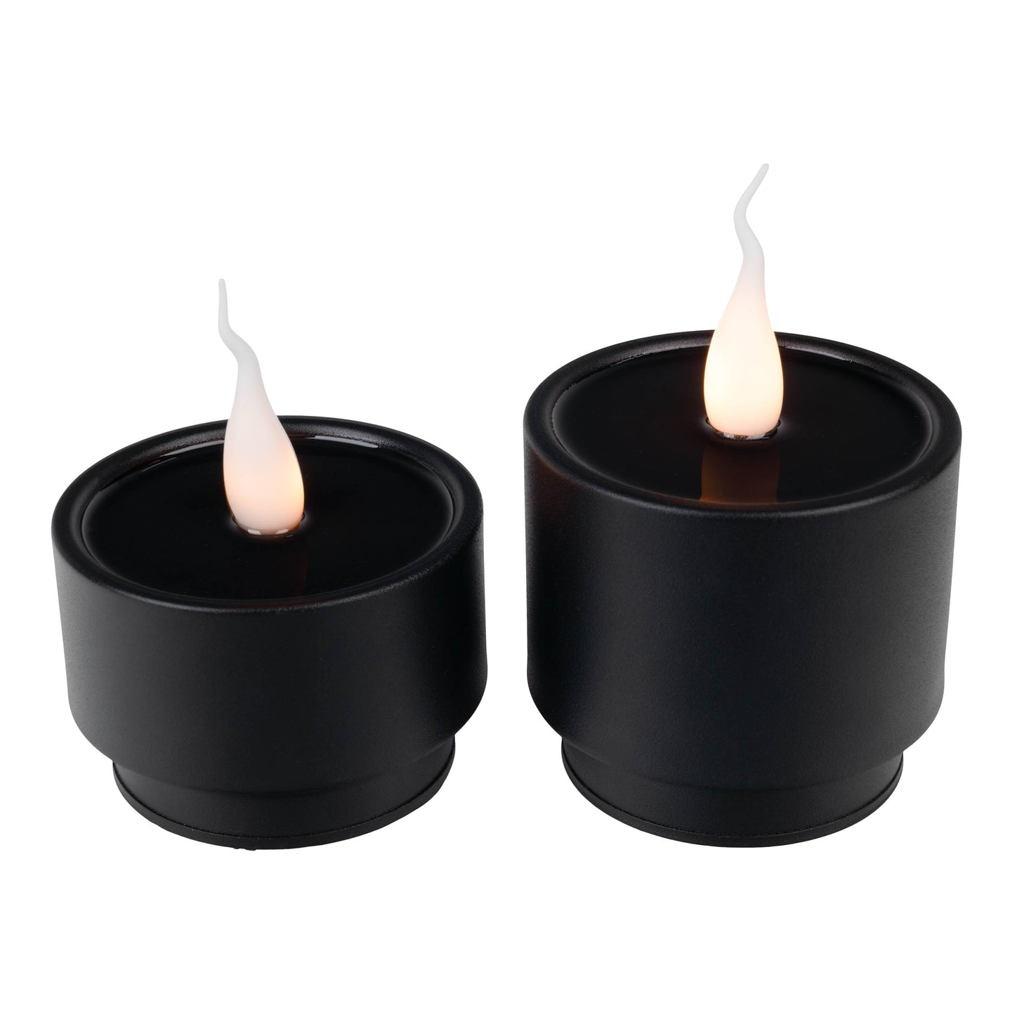 2er-Set LED Kerzen "LONI" Ø: 9cm schwarz