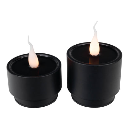 2er-Set LED Kerzen "LONI" Ø: 9cm schwarz
