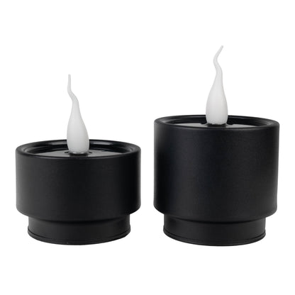 2er-Set LED Kerzen "LONI" Ø: 9cm schwarz