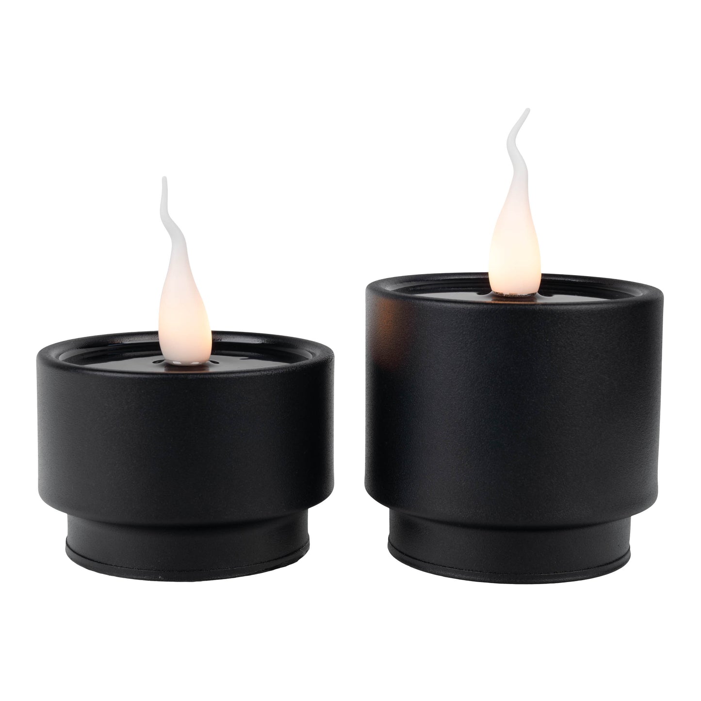 2er-Set LED Kerzen "LONI" Ø: 9cm schwarz