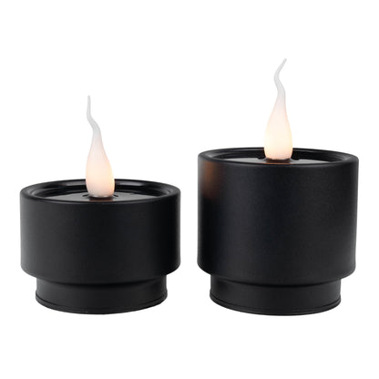 2er-Set LED Kerzen "LONI" Ø: 9cm schwarz