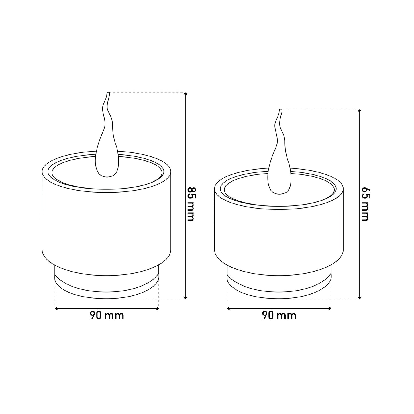 2er-Set LED Kerzen "LONI" Ø: 9cm schwarz