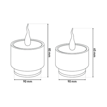 2er-Set LED Kerzen "LONI" Ø: 9cm schwarz