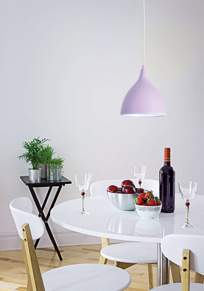 Pendelleuchten - Pendelleuchte "PINHEAD", Hängelampe im Vintage Style, aus Metall in violett, 110 cm hoch, Ø 22 cm, E27-Fassung