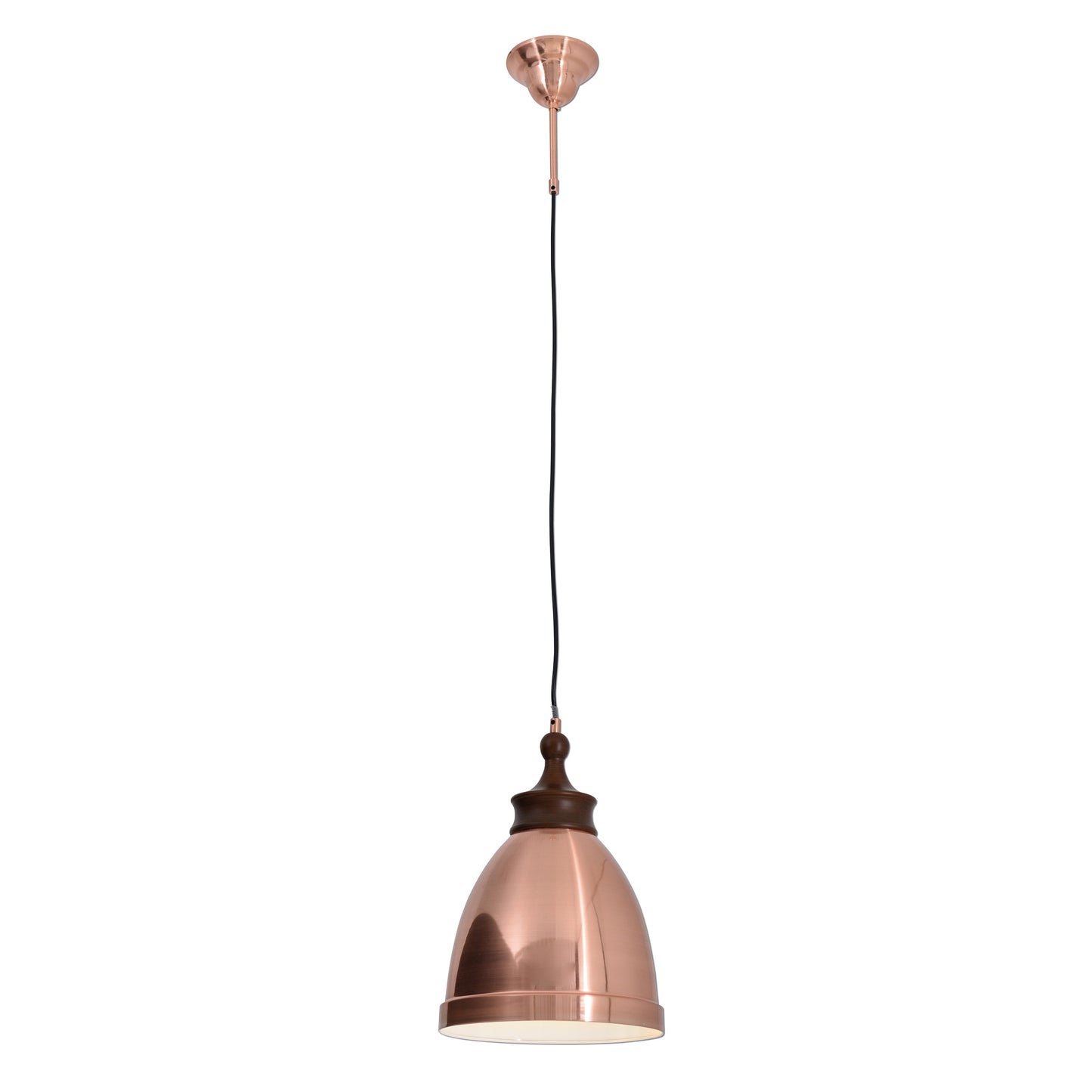 Metallpendelleuchte "PINHEAD"  mit Holzoptikaufsatz