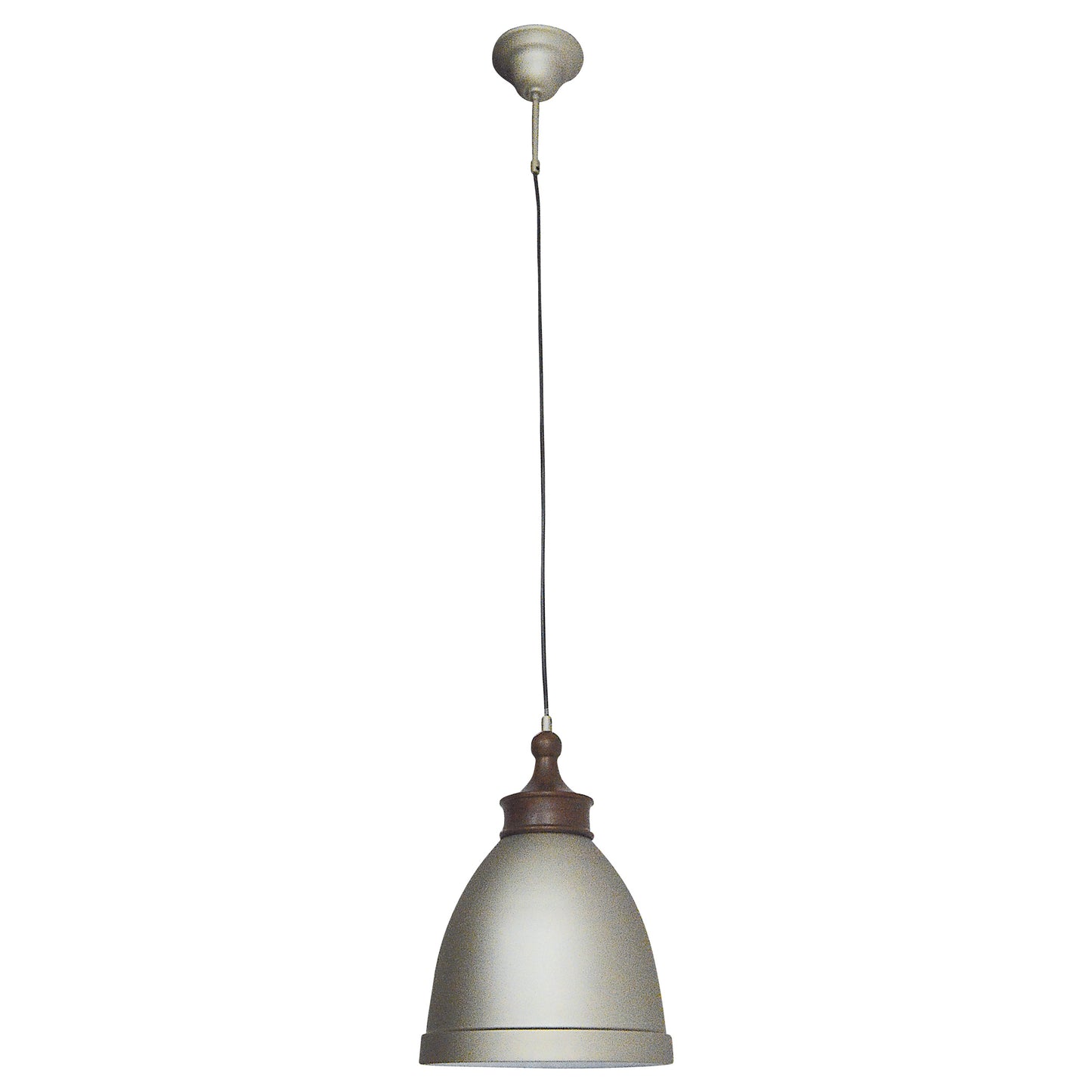 Metallpendelleuchte "PINHEAD" mit Holzoptikaufsatz