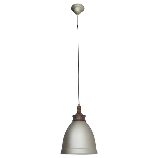 Metallpendelleuchte "PINHEAD" mit Holzoptikaufsatz