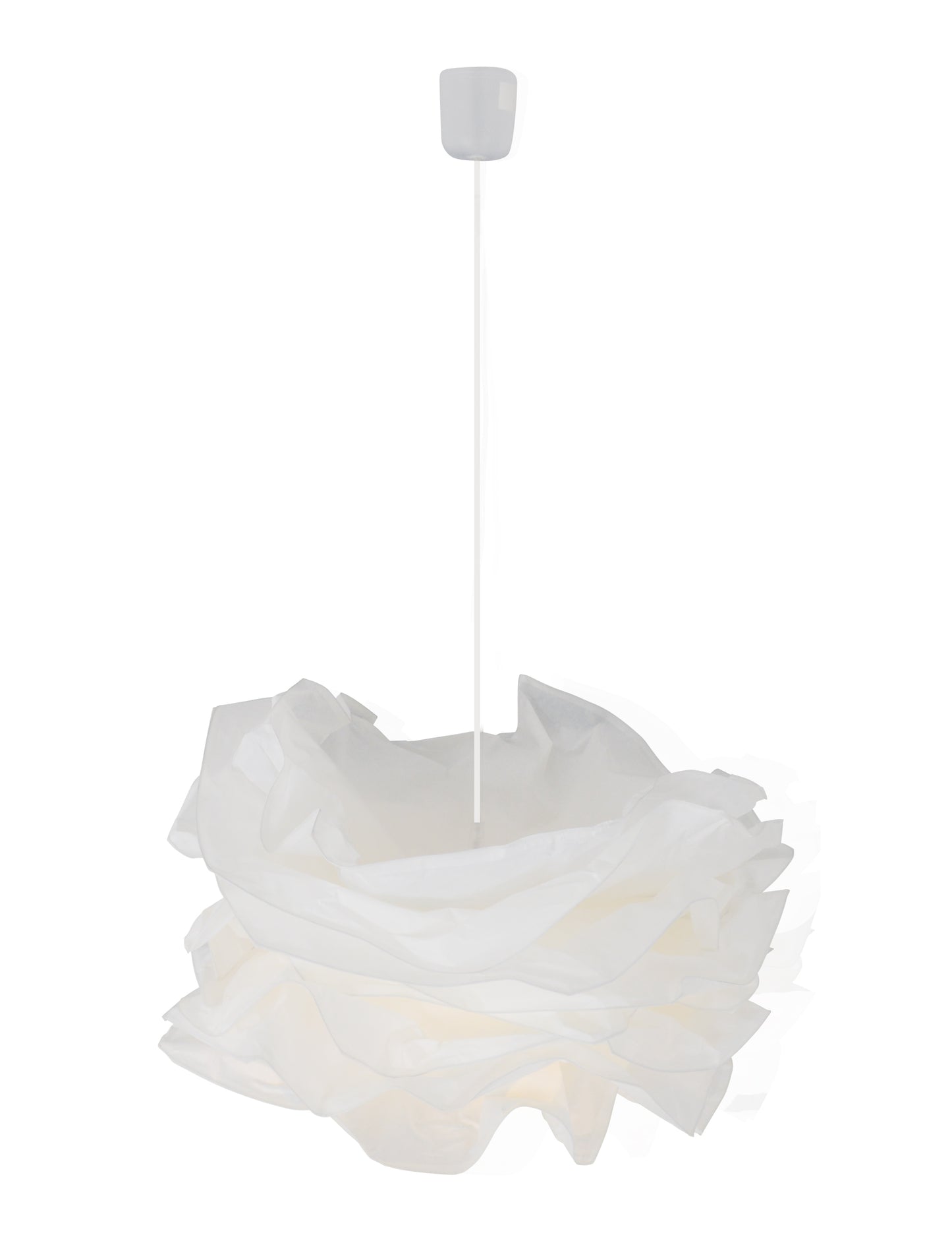 Pendelleuchten - Papier Pendelleuchte "FEDORA", Hängelampe im Romantic Style, aus Papier und Kunststoff in weiß, 120 cm hoch, Ø 55 cm, E27-Fassung