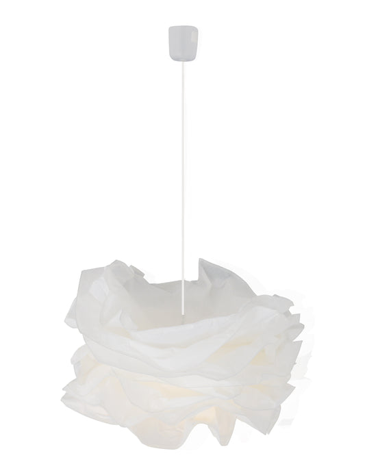 Pendelleuchten - Papier Pendelleuchte "FEDORA", Hängelampe im Romantic Style, aus Papier und Kunststoff in weiß, 120 cm hoch, Ø 55 cm, E27-Fassung