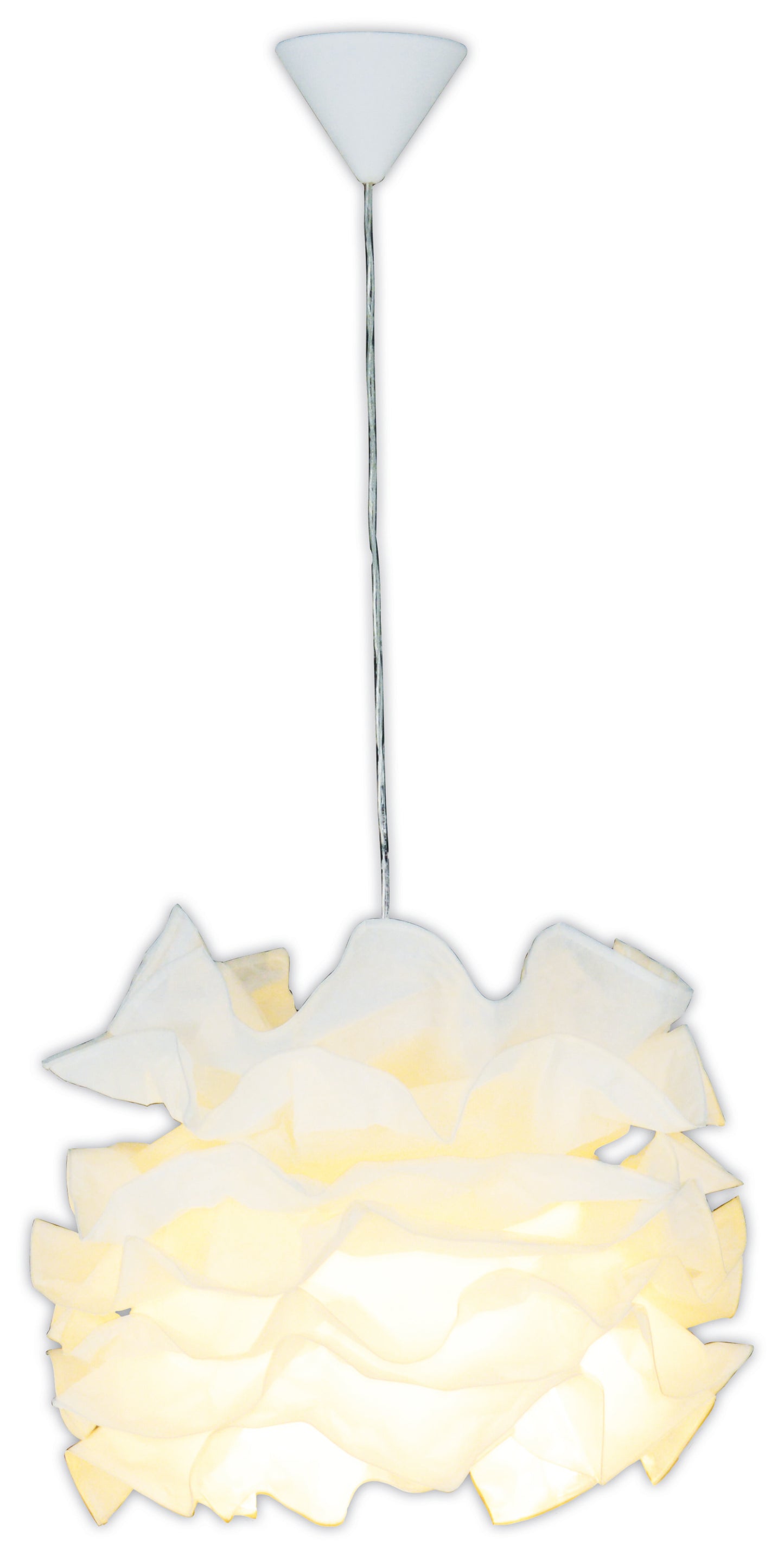 Pendelleuchten - Papier Pendelleuchte "FEDORA", Hängelampe im Romantic Style, aus Papier und Kunststoff in weiß, 120 cm hoch, Ø 55 cm, E27-Fassung