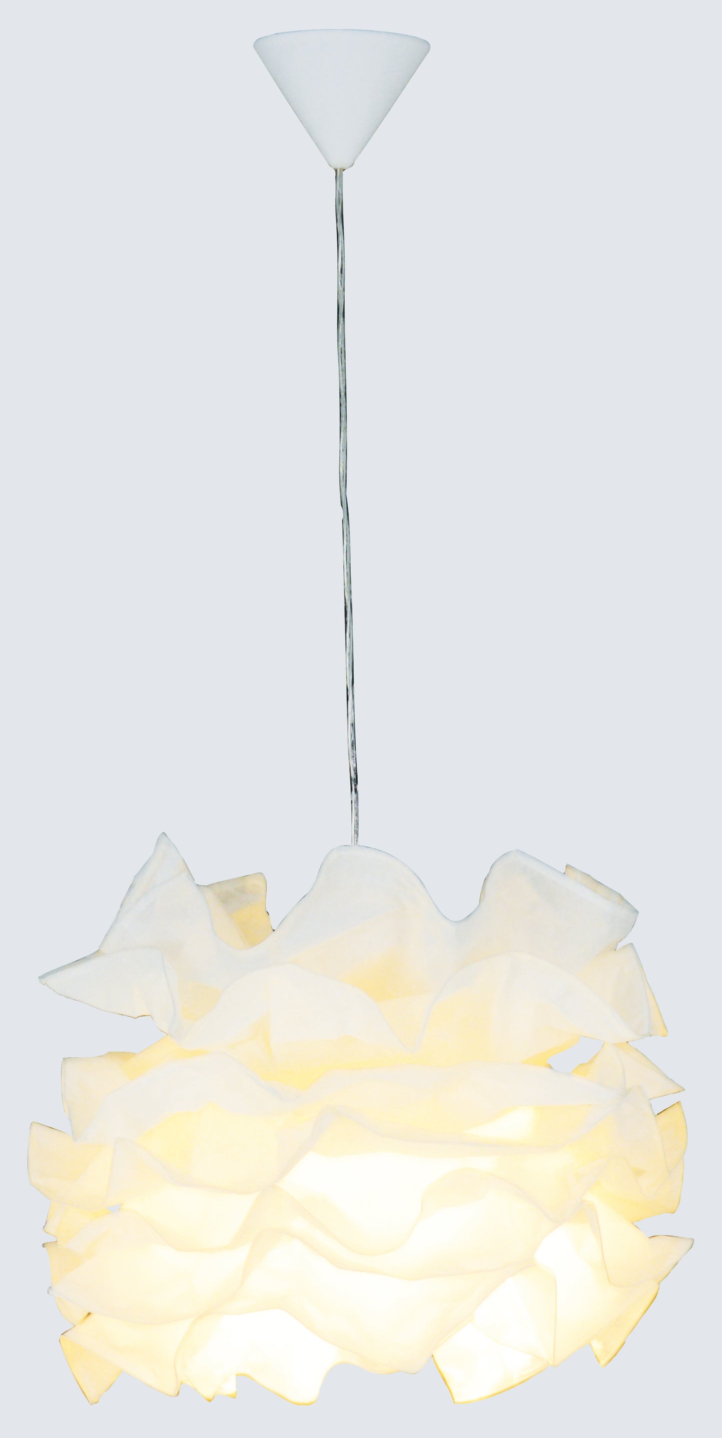 Pendelleuchten - Papier Pendelleuchte "FEDORA", Hängelampe im Romantic Style, aus Papier und Kunststoff in weiß, 120 cm hoch, Ø 55 cm, E27-Fassung