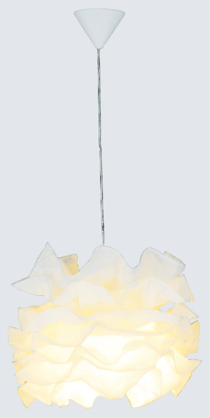 Pendelleuchten - Papier Pendelleuchte "FEDORA", Hängelampe im Romantic Style, aus Papier und Kunststoff in weiß, 120 cm hoch, Ø 55 cm, E27-Fassung