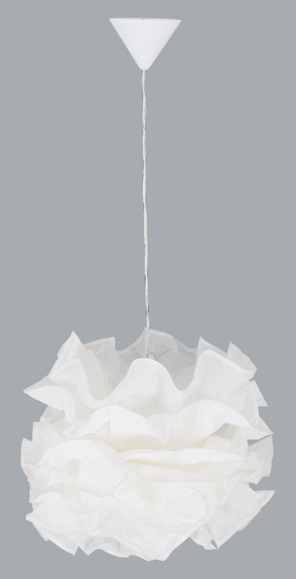 Pendelleuchten - Papier Pendelleuchte "FEDORA", Hängelampe im Romantic Style, aus Papier und Kunststoff in weiß, 120 cm hoch, Ø 55 cm, E27-Fassung