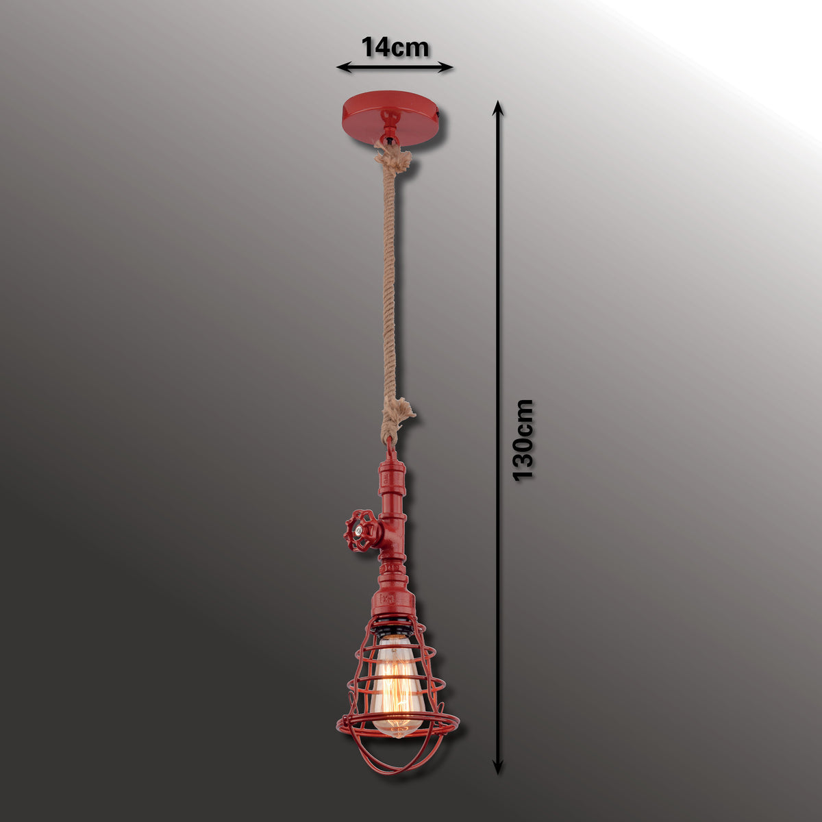 Pendelleuchte "REGIA" Ø: 14cm rot