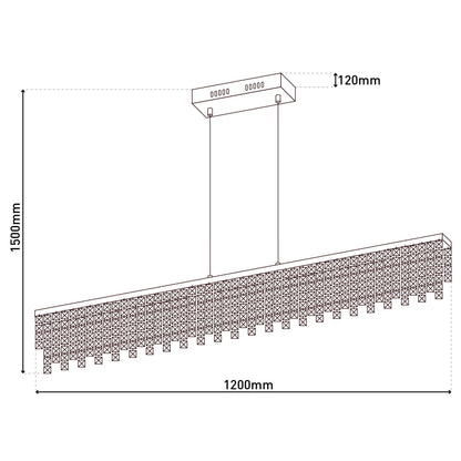 LED Pendelleuchte "DIAMONDS" L: 120cm chrom
