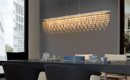 LED Pendelleuchte "DIAMONDS" L: 120cm chrom