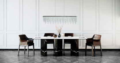 LED Pendelleuchte "DIAMONDS" L: 120cm chrom
