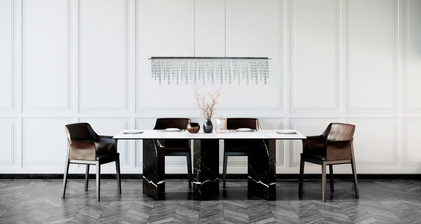 LED Pendelleuchte "DIAMONDS" L: 120cm chrom