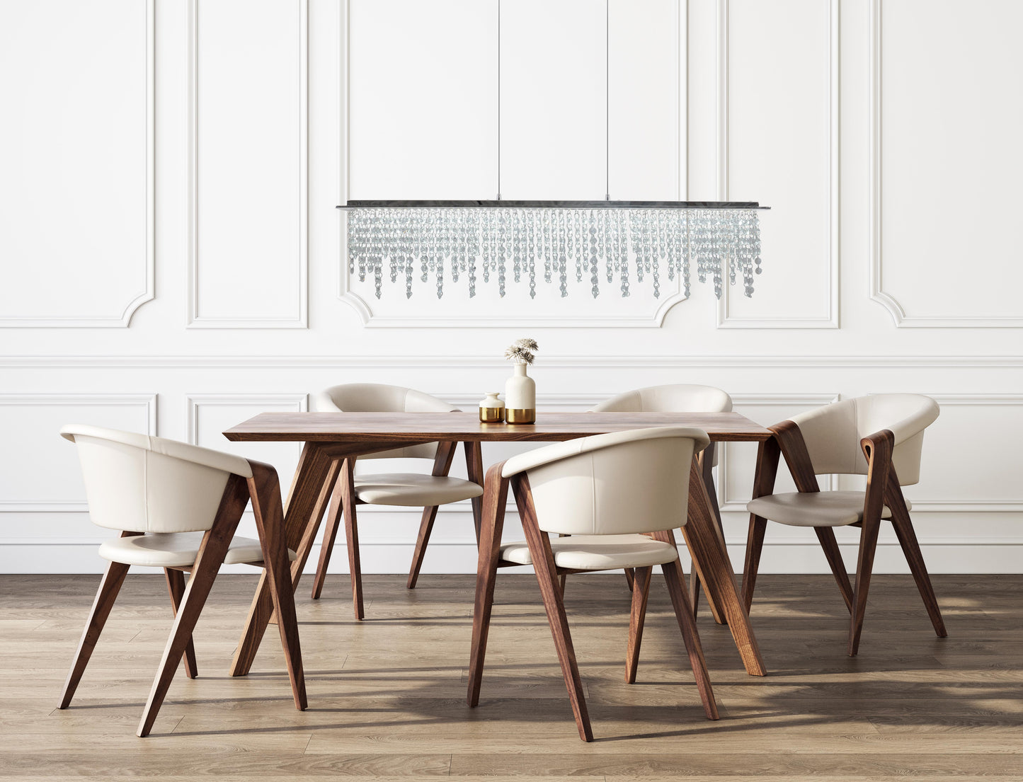LED Pendelleuchte "DIAMONDS" L: 120cm chrom