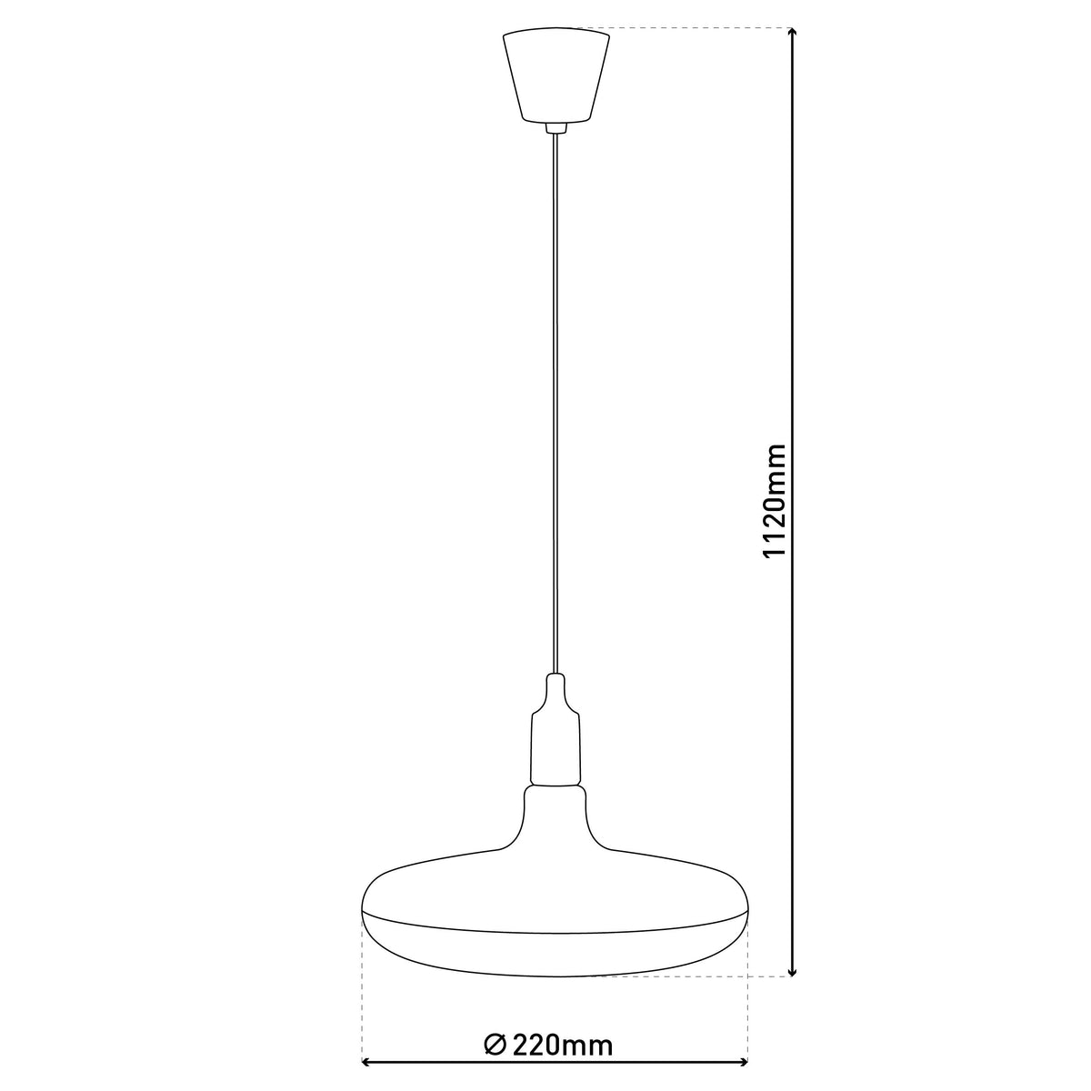 Pendelleuchte "UFO" inkl. E27 / Ø: 22cm weiß