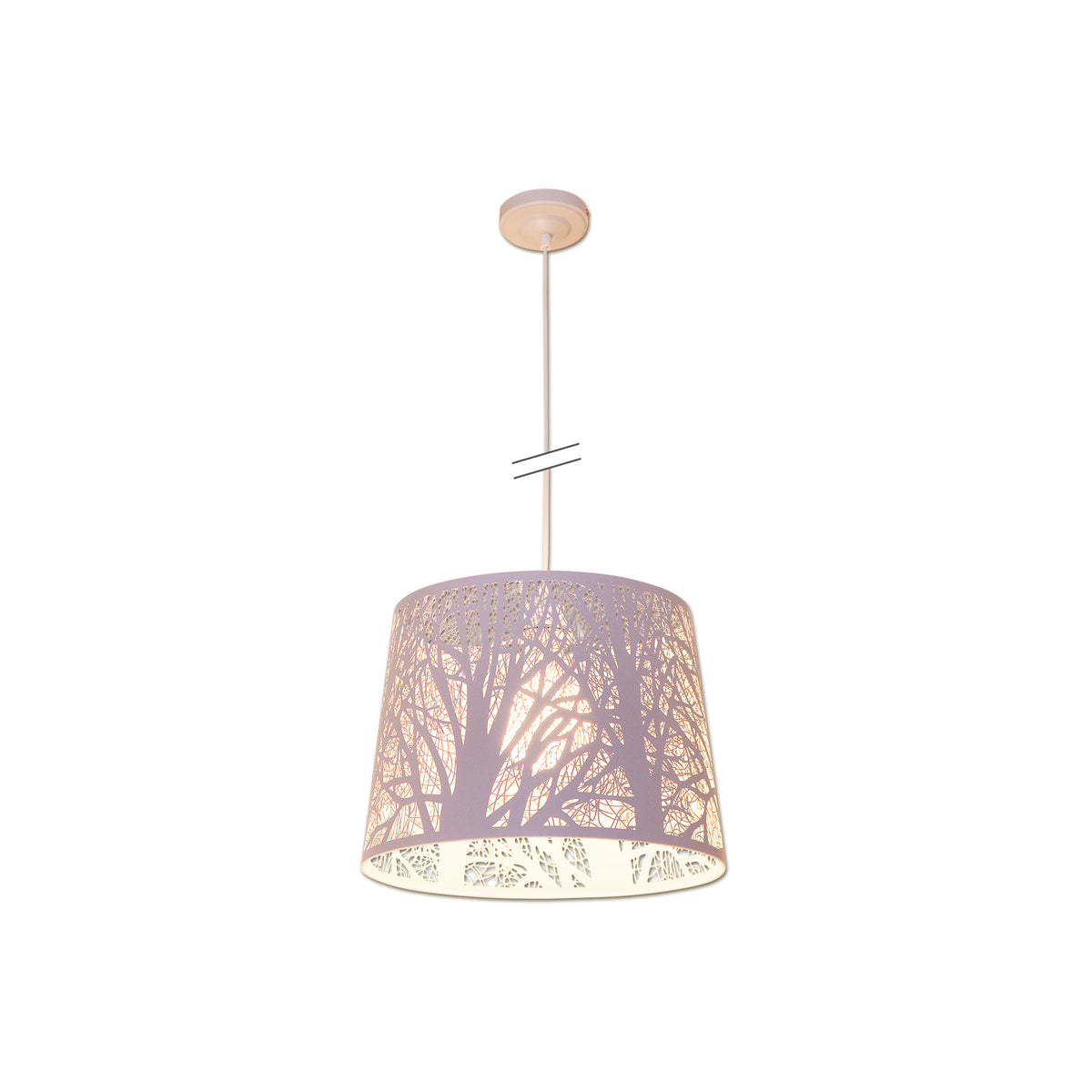 Pendelleuchte "WHITE WOOD" Ø: 35cm weiß mit Ast-Dekor