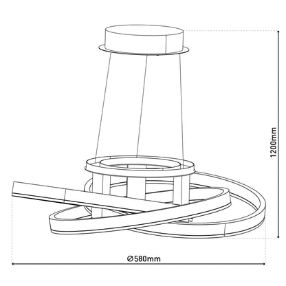 LED Pendelleuchte "DIVORA" Ø: 58cm