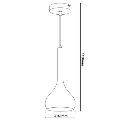 Pendelleuchte "VASO" Ø: 16cm / chrom