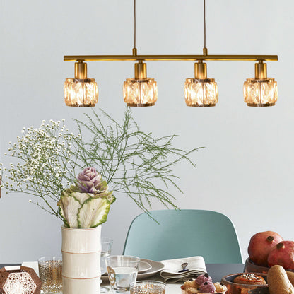 Pendelleuchte - LED-Gegenzugpendelleuchte "JOSEFA" E14 Filament, Hängelampe im Retro Style, ausMetall und Kunststoff in gold, 160 cm hoch, Maße 60 x 10 cm, E14-Fassung