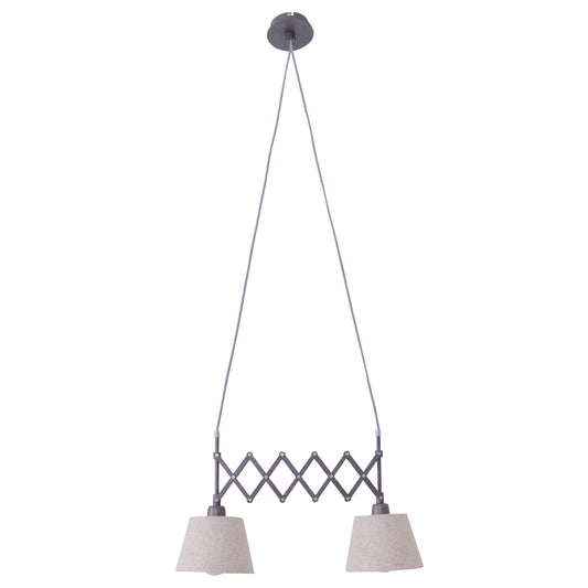 Scheren-/Pendelleuchte "ADRIENNE" max. B: 35-57cm natur