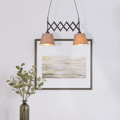 Scheren-/Pendelleuchte "ADRIENNE" max. B: 35-57cm natur