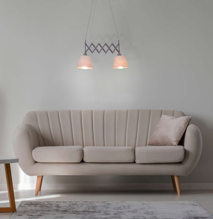 Scheren-/Pendelleuchte "ADRIENNE" max. B: 35-57cm natur