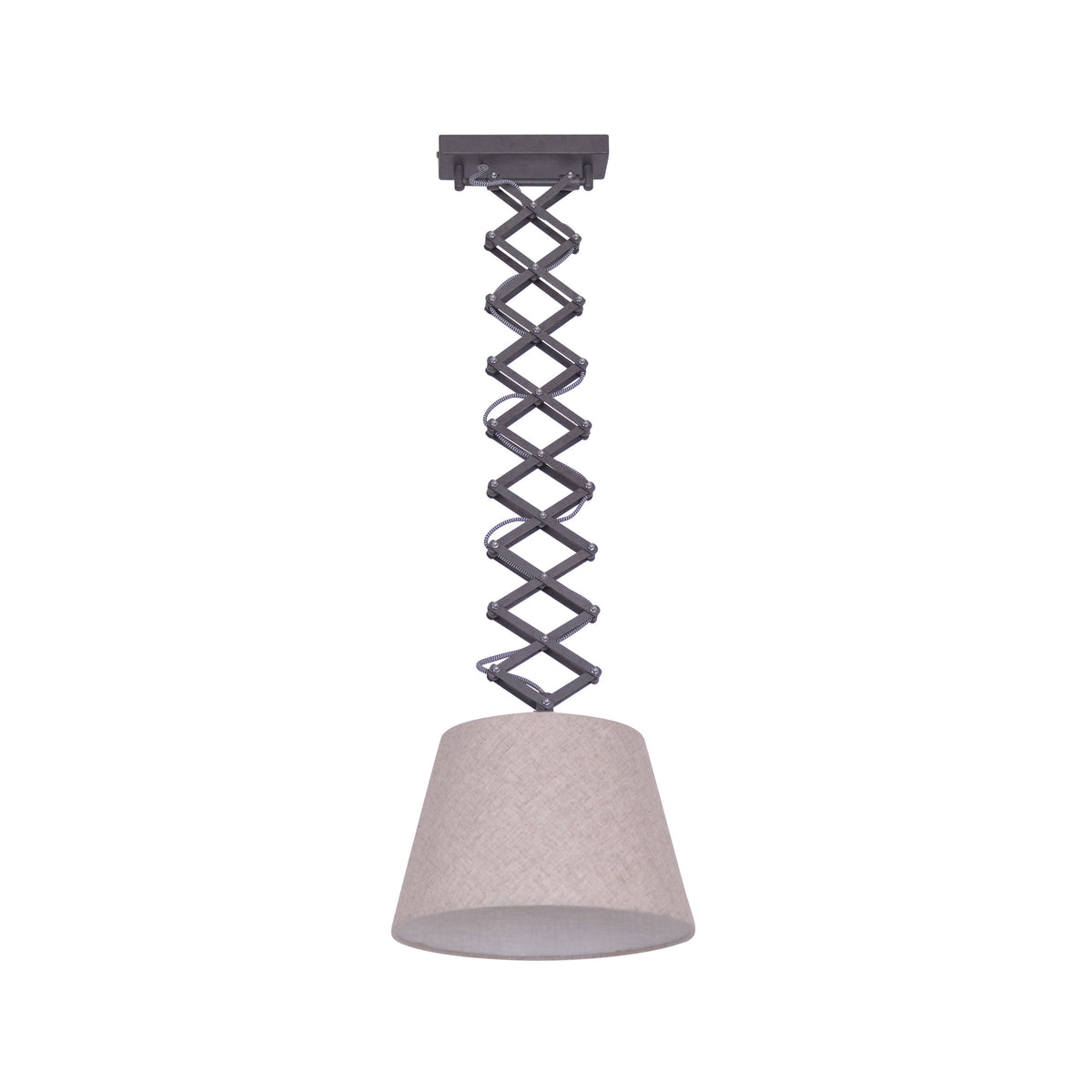 Scheren-/Pendelleuchte "ADRIENNE" max. H: 120cm natur