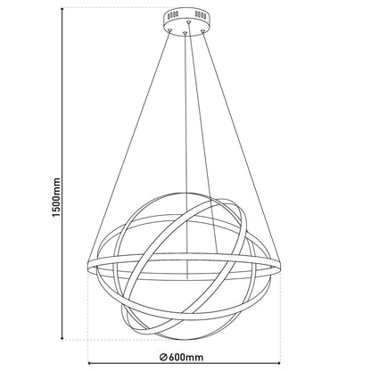 LED Pendelleuchte "COSMOS" Ø: 60cm chrom
