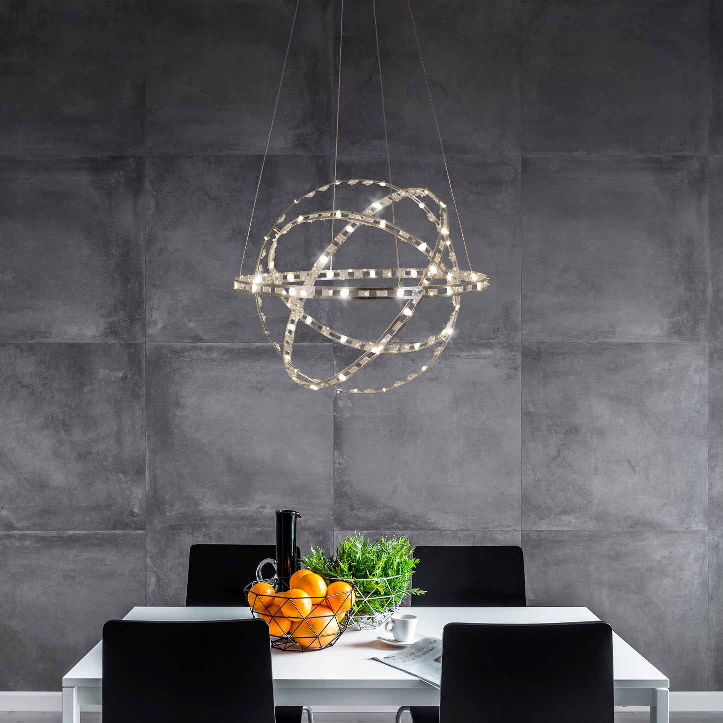 LED Pendelleuchte "COSMOS" Ø: 60cm chrom