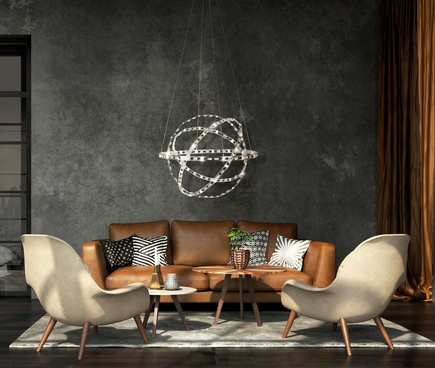 LED Pendelleuchte "COSMOS" Ø: 60cm chrom