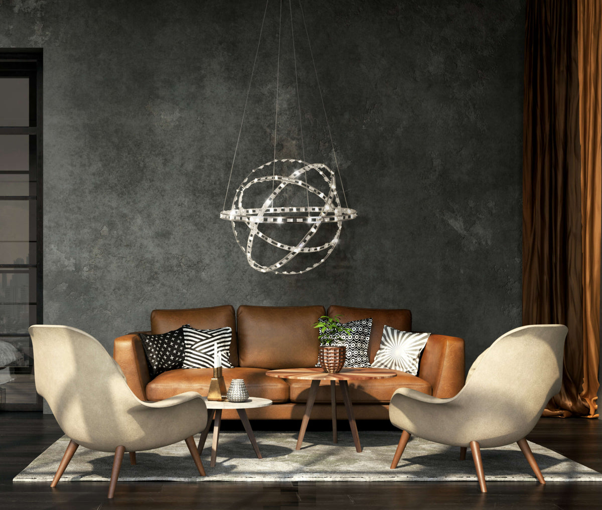 LED Pendelleuchte "COSMOS" Ø: 60cm chrom