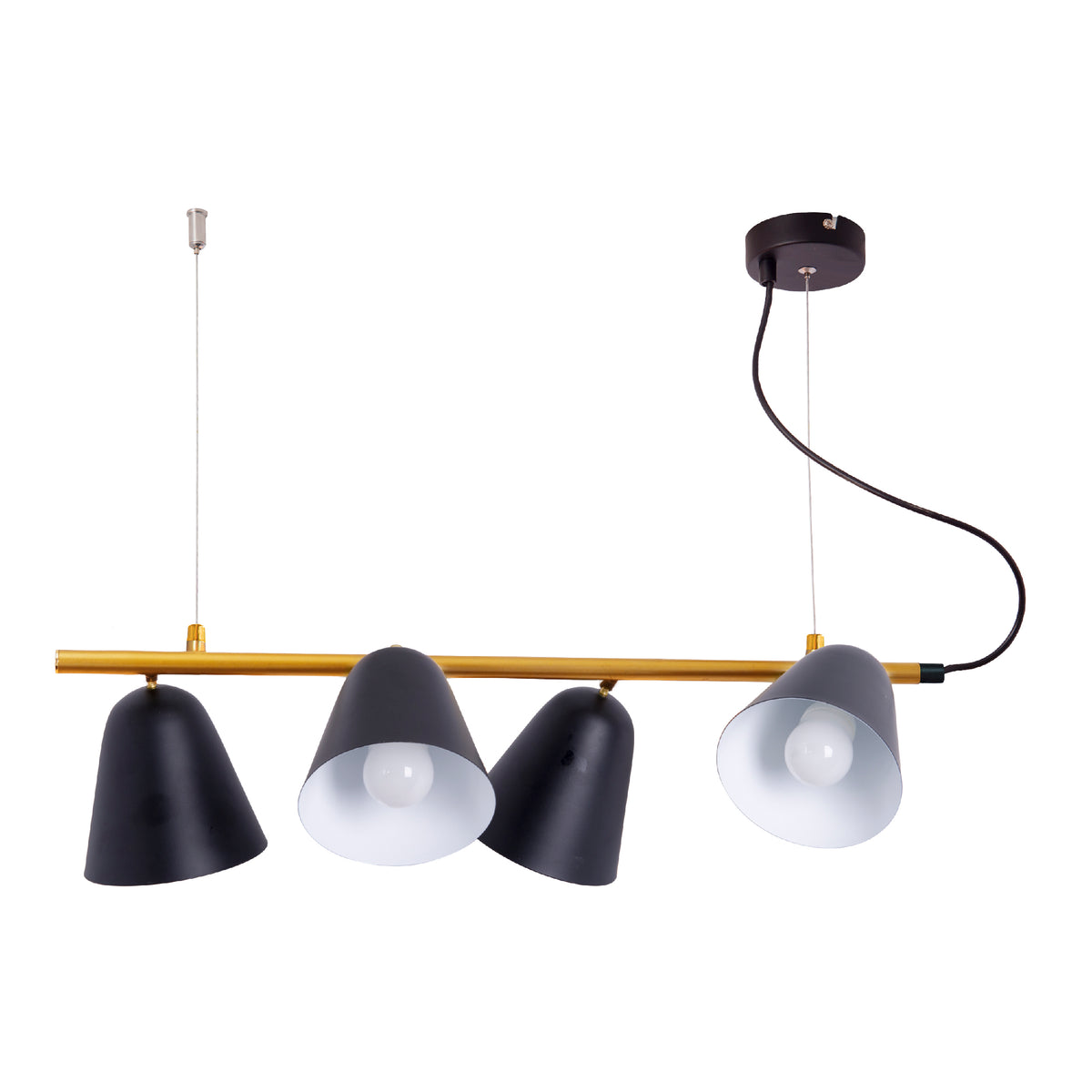 4er Pendelleuchte "TRITON" L: 61cm schwarz
