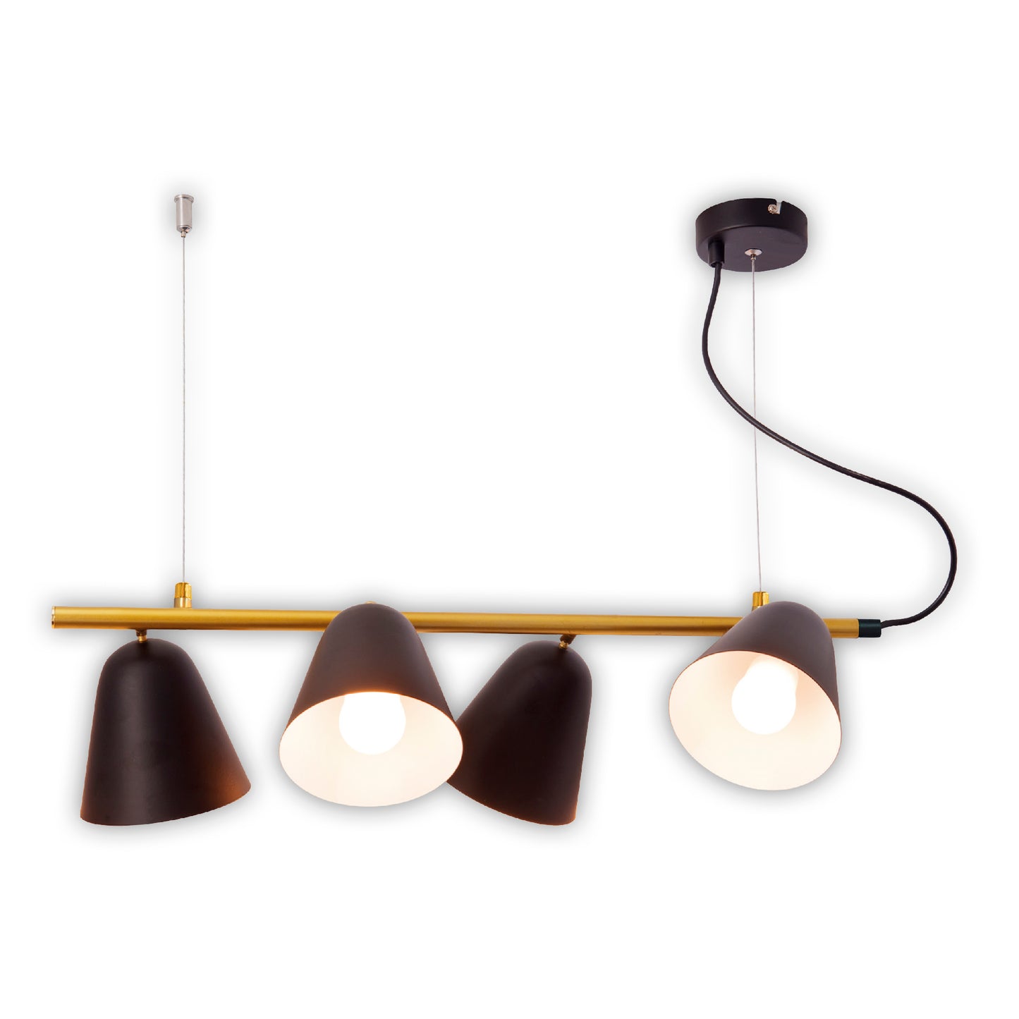 4er Pendelleuchte "TRITON" L: 61cm schwarz